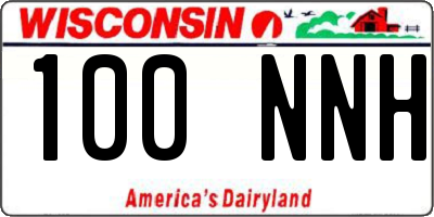 WI license plate 100NNH