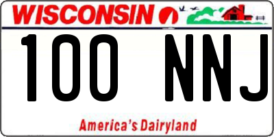 WI license plate 100NNJ