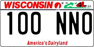 WI license plate 100NNO