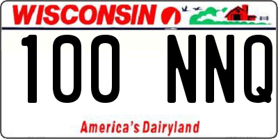 WI license plate 100NNQ