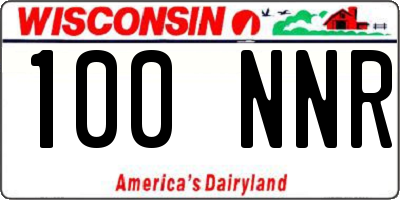 WI license plate 100NNR
