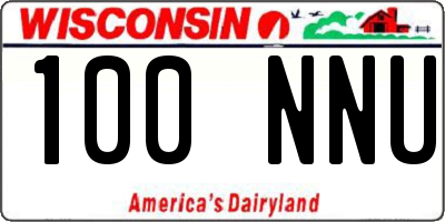 WI license plate 100NNU