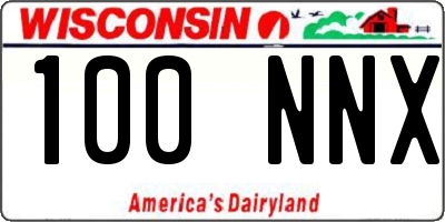 WI license plate 100NNX