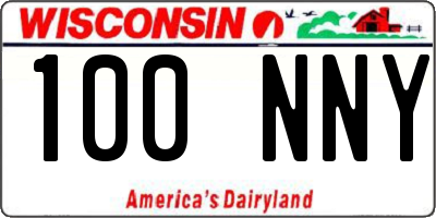 WI license plate 100NNY