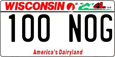 WI license plate 100NOG
