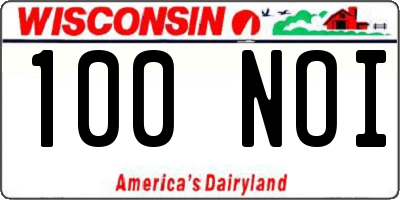 WI license plate 100NOI