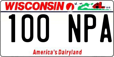 WI license plate 100NPA