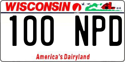 WI license plate 100NPD