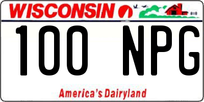 WI license plate 100NPG