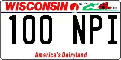 WI license plate 100NPI