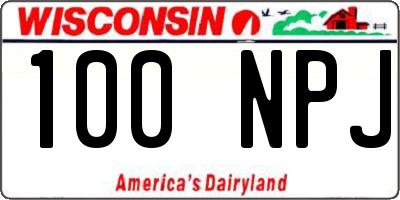 WI license plate 100NPJ