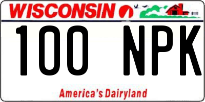 WI license plate 100NPK