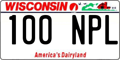 WI license plate 100NPL
