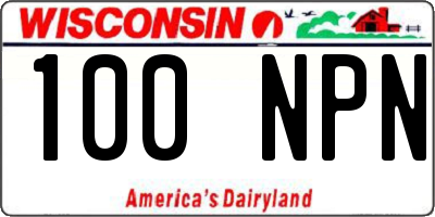 WI license plate 100NPN