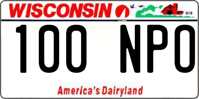 WI license plate 100NPO