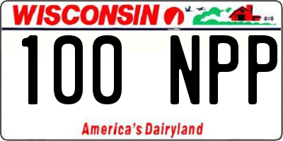 WI license plate 100NPP