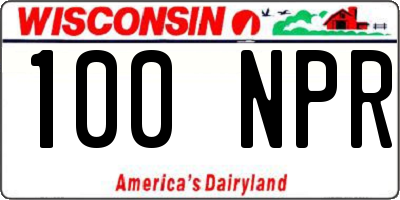 WI license plate 100NPR