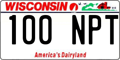 WI license plate 100NPT