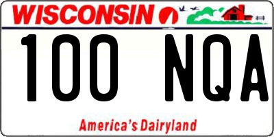 WI license plate 100NQA