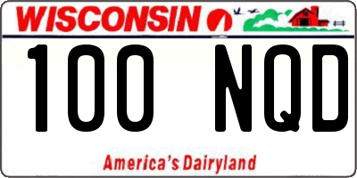 WI license plate 100NQD