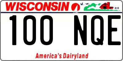 WI license plate 100NQE