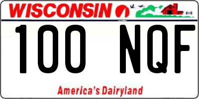 WI license plate 100NQF