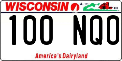 WI license plate 100NQO