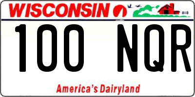 WI license plate 100NQR