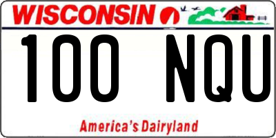 WI license plate 100NQU