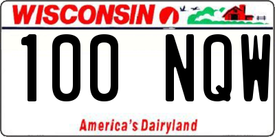 WI license plate 100NQW