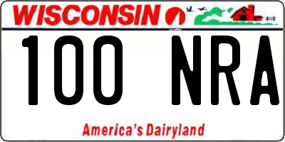 WI license plate 100NRA