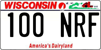 WI license plate 100NRF
