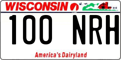 WI license plate 100NRH