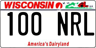 WI license plate 100NRL