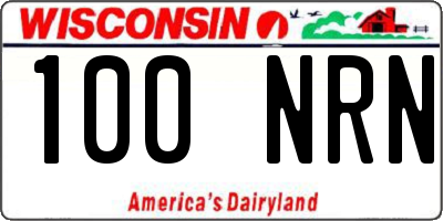 WI license plate 100NRN