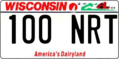 WI license plate 100NRT