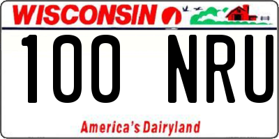 WI license plate 100NRU