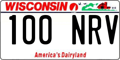 WI license plate 100NRV