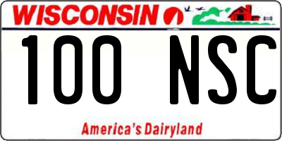 WI license plate 100NSC