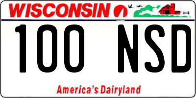 WI license plate 100NSD