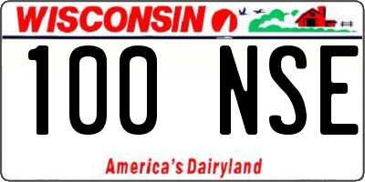 WI license plate 100NSE