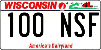 WI license plate 100NSF