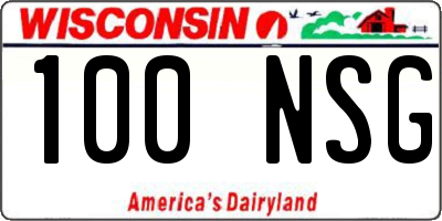 WI license plate 100NSG