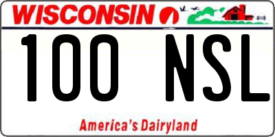 WI license plate 100NSL