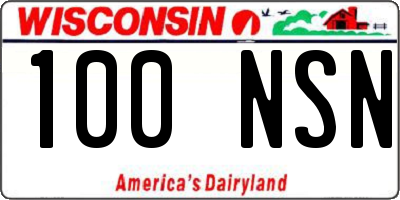 WI license plate 100NSN