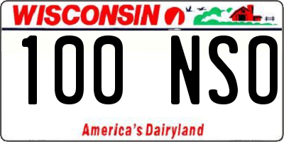 WI license plate 100NSO