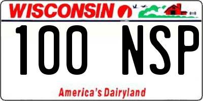 WI license plate 100NSP
