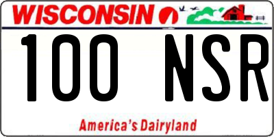 WI license plate 100NSR