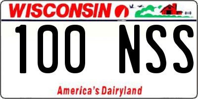 WI license plate 100NSS