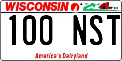 WI license plate 100NST